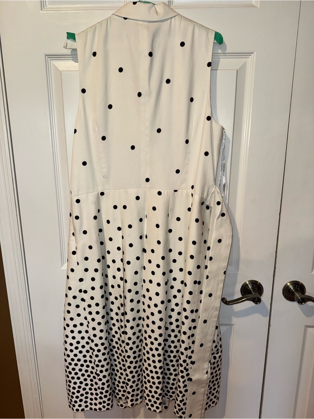 Anne Klein White Sleeveless Classic Polka Dot Midi Wrap Dress - Picture 3 of 5
